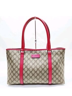 Gucci Pink Trim GG Canvas Tote Bag